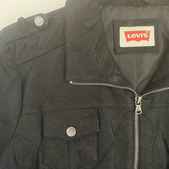 Levis Women Black Suede Leather Moto Jacket. Sz. XL. - Picture 5 of 7